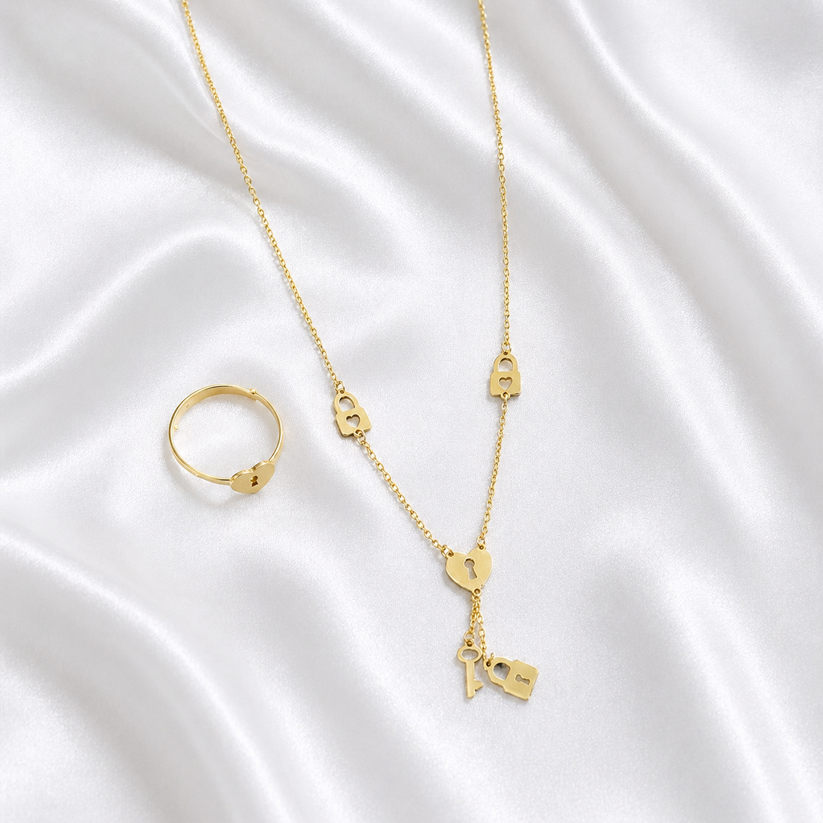 Heart Gold Half Set - 18k - image 3
