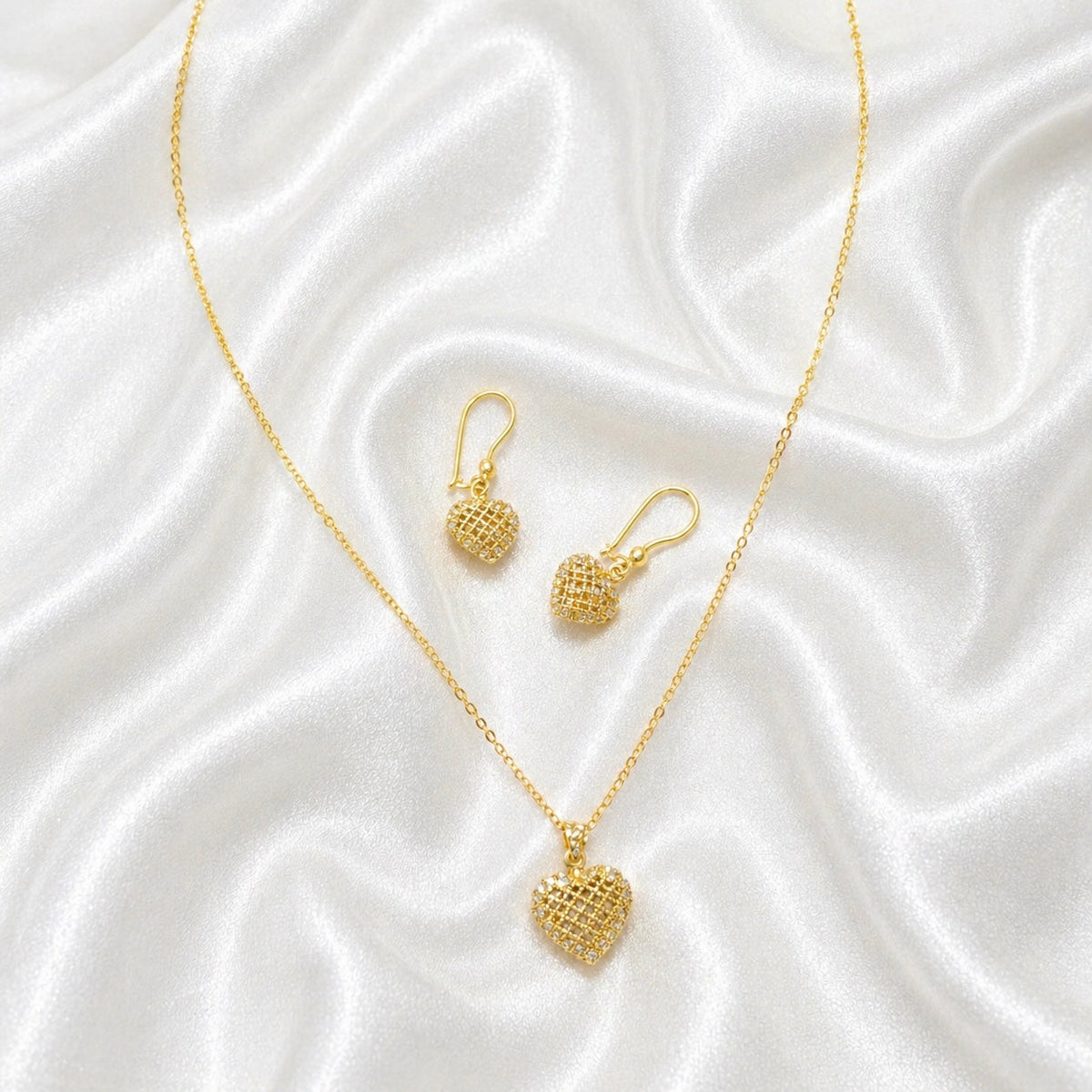 Heart Gold Half Set - 18k - image 3