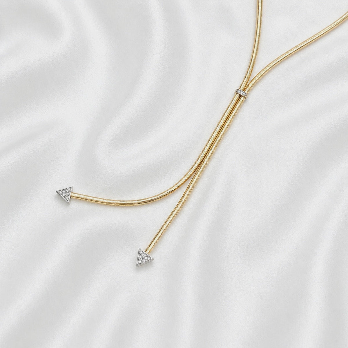Gold Elastic Necalce - 18k - image 2