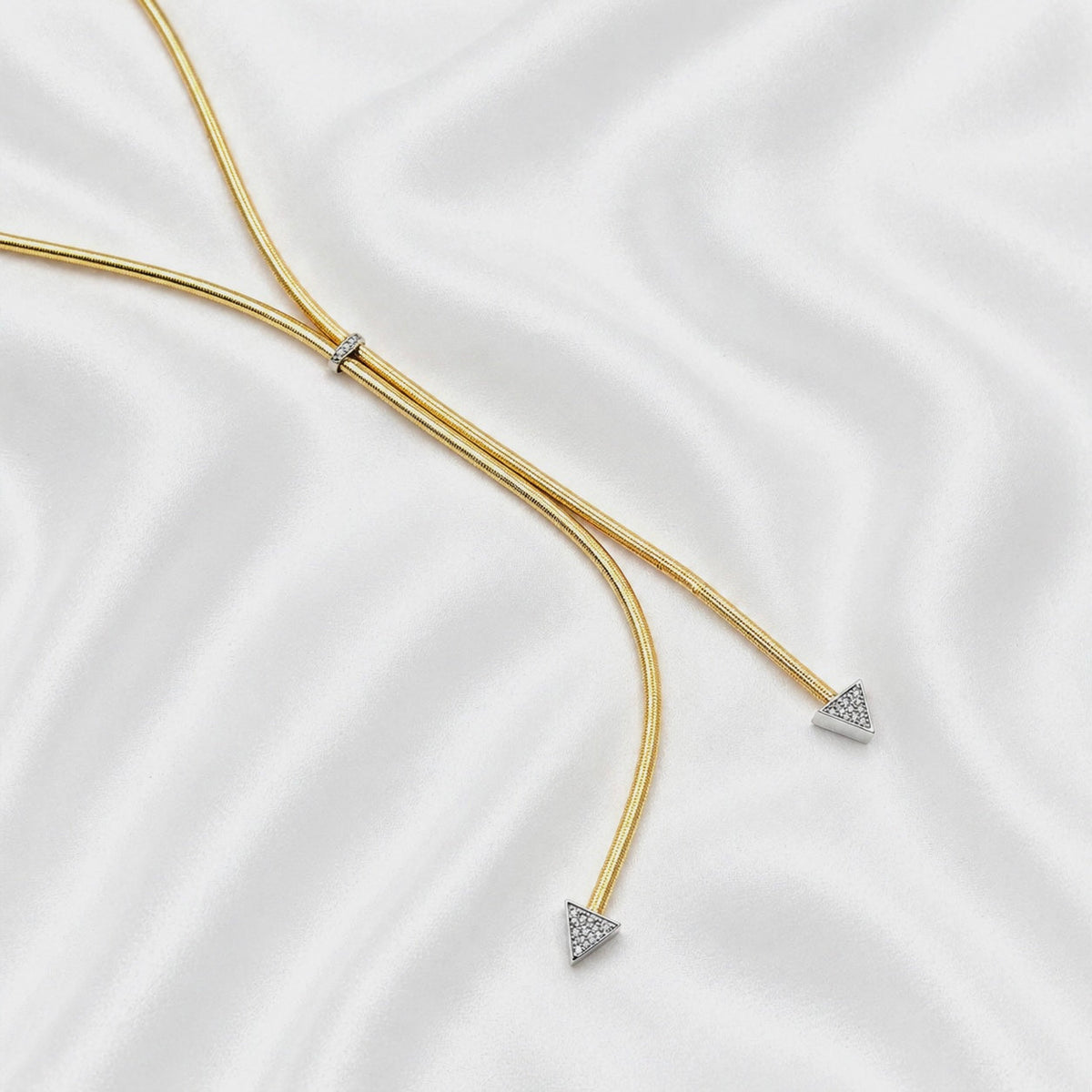 Gold Elastic Necalce - 18k - image 1