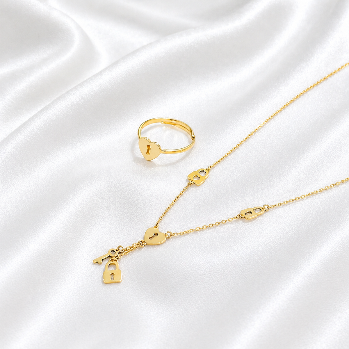 Heart Gold Half Set - 18k - image 1