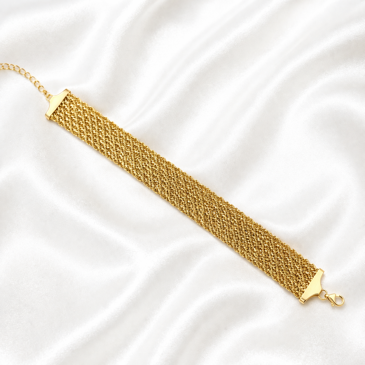 Wide Rop Bracelet - 18k Gold - image 1