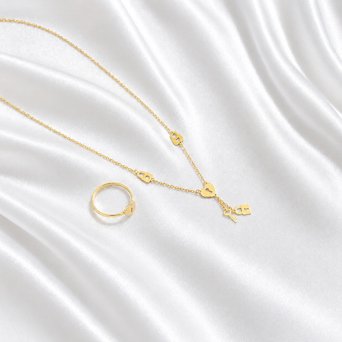 Heart Gold Half Set - 18k - image 2