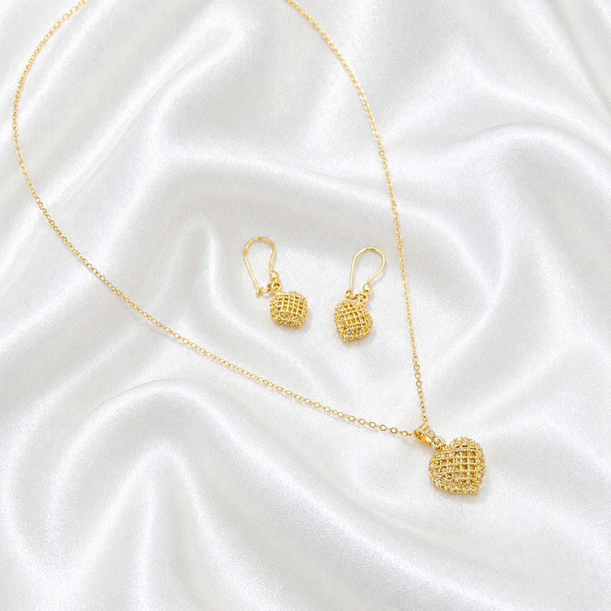 Heart Gold Half Set - 18k - image 2