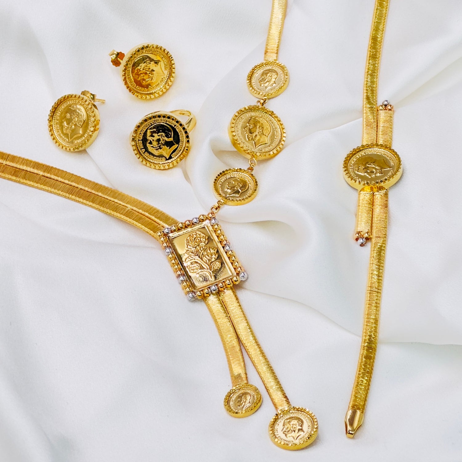 Gold Coins Full Set - 18k Arabic Design